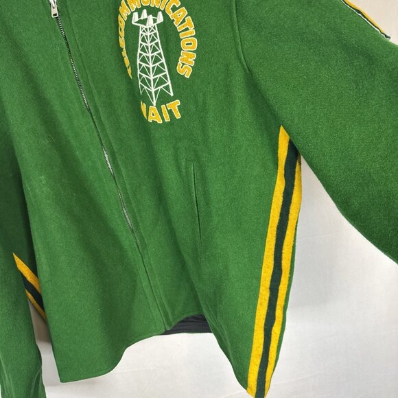 Vintage 1968 NAIT Telecommunications Wool Varsity Jacket Men L 60s College - Picture 3 of 8